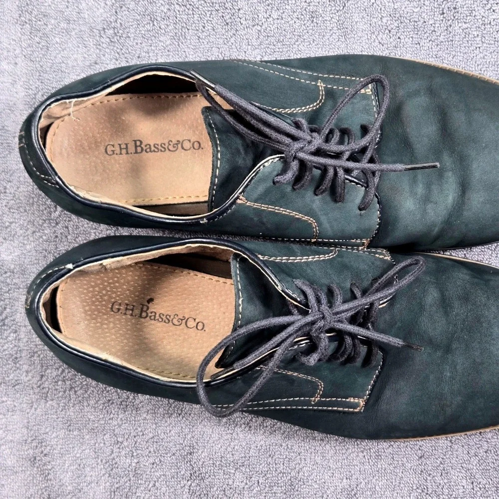 GH‎ Bass Clifton Derby Shoes Mens 10D Dark Teal Good Nubuck Leather Lace Up